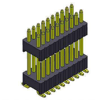 1.27*2.54mmの二重列女性ヘッダーの積み重ねまっすぐなSMTのタイプ2 *3PINへの2*40PIN SQ0.46mm