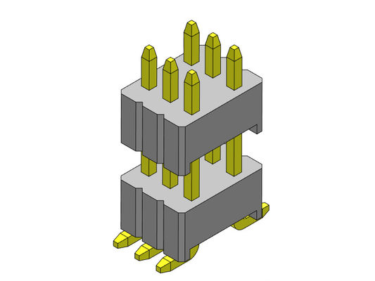 1.27*2.54mmの二重列女性ヘッダーの積み重ねまっすぐなSMTのタイプ2 *3PINへの2*40PIN SQ0.46mm