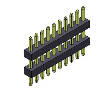 Pinヘッダーのコネクター1.00mmの単一の列の積み重ねのまっすぐなタイプ1 *3PINへの1*40PIN SQ0.30mm