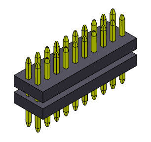 2*40PIN SQ0.30mm Pin女性ヘッダーのコネクター1.00mmの積み重ねのまっすぐなタイプへの2*3PIN