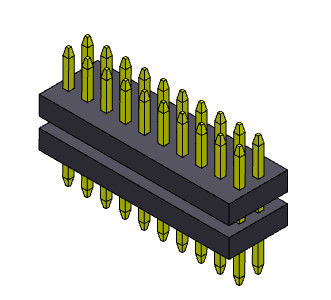 2*40PIN SQ0.30mm Pin女性ヘッダーのコネクター1.00mmの積み重ねのまっすぐなタイプへの2*3PIN
