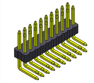 1.00mmの二重列Pinヘッダーのコネクターの女性のR/Aタイプ2 *2PINへの2*40PIN