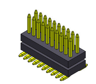 2*50PIN Pinヘッダーのコネクター0.80mmの二重列の積み重ねまっすぐなSMTへの2*3PIN